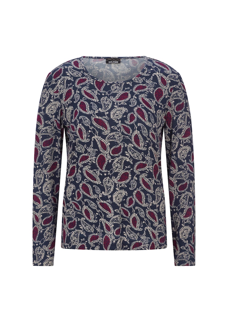 T-shirt à manches longues avec motif cachemire