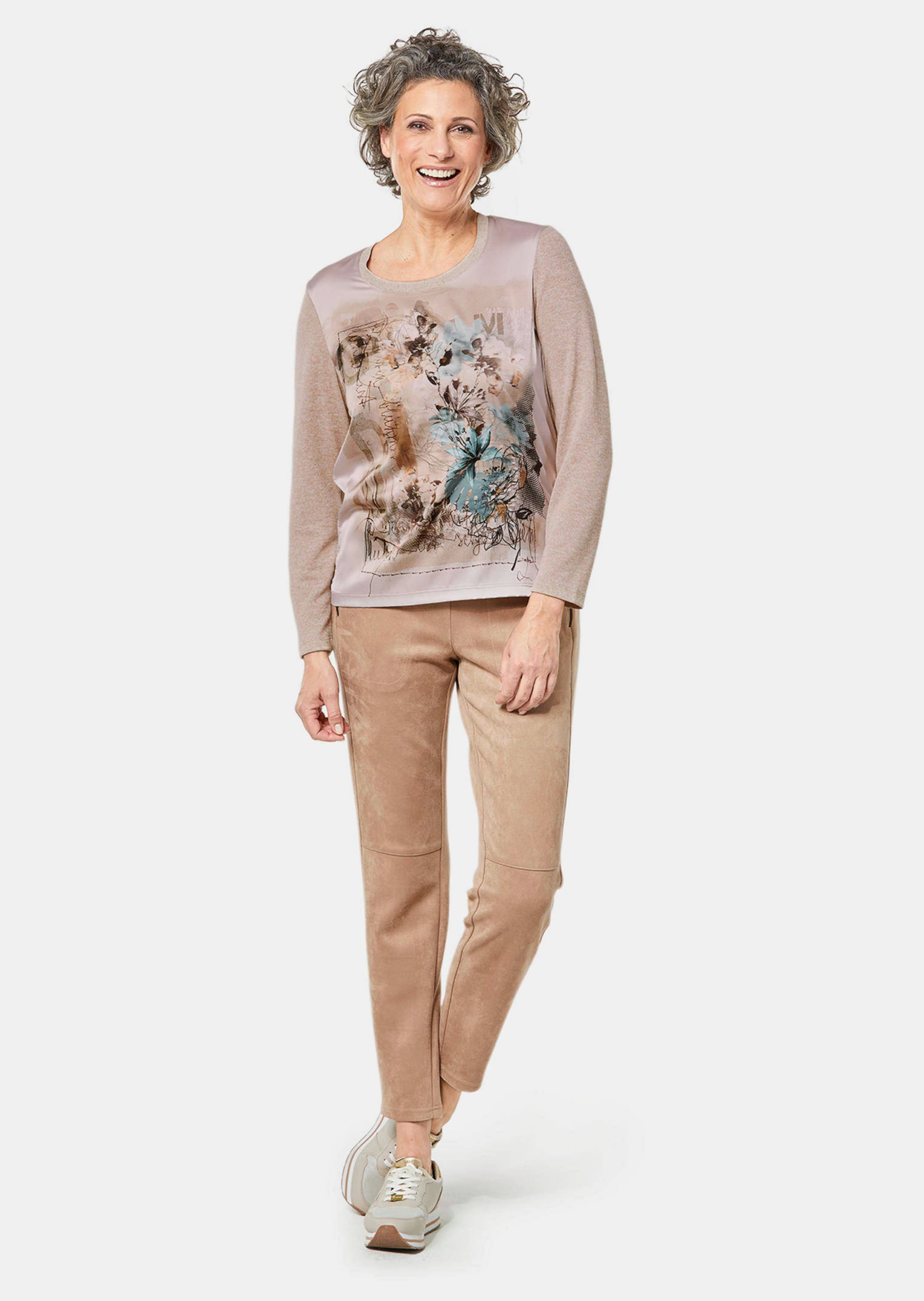 Chemisier avec motif à l'avant - beige / à motifs - Gr. 26 de Goldner Fashion