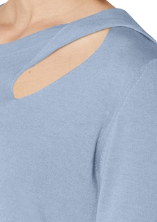 Feinstrick-Pullover mit 3/4-Ärmeln und Cut-out thumbnail 5