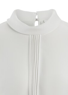 Blouse met ronde hals, opstaande kraag en geplooide manchetten thumbnail 4