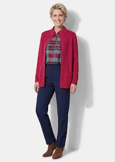 Strickjacke mit platziertem Zopfmuster thumbnail 2