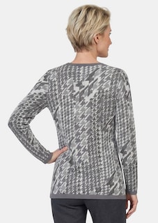 Pullover mit Hahnentrittmuster und Glanzeffekt thumbnail 3