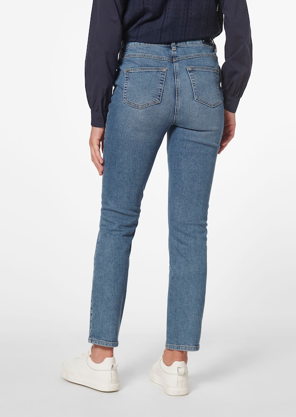 Stretch jeans with rhinestone trim 2