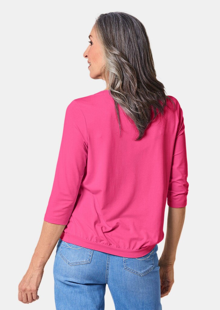 Chemise Femme élégante En Coton/lin - T-shirt Tunique Longue, Manches Longues | Grandes Tailles, Couleur Bleu Marine Et Blanc