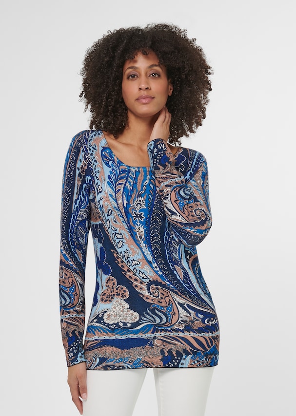 Langarm-Pullover mit Paisley-Muster