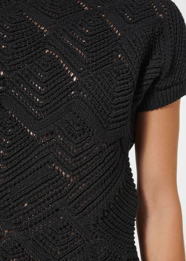 Short-sleeved jumper with wavy texture 4