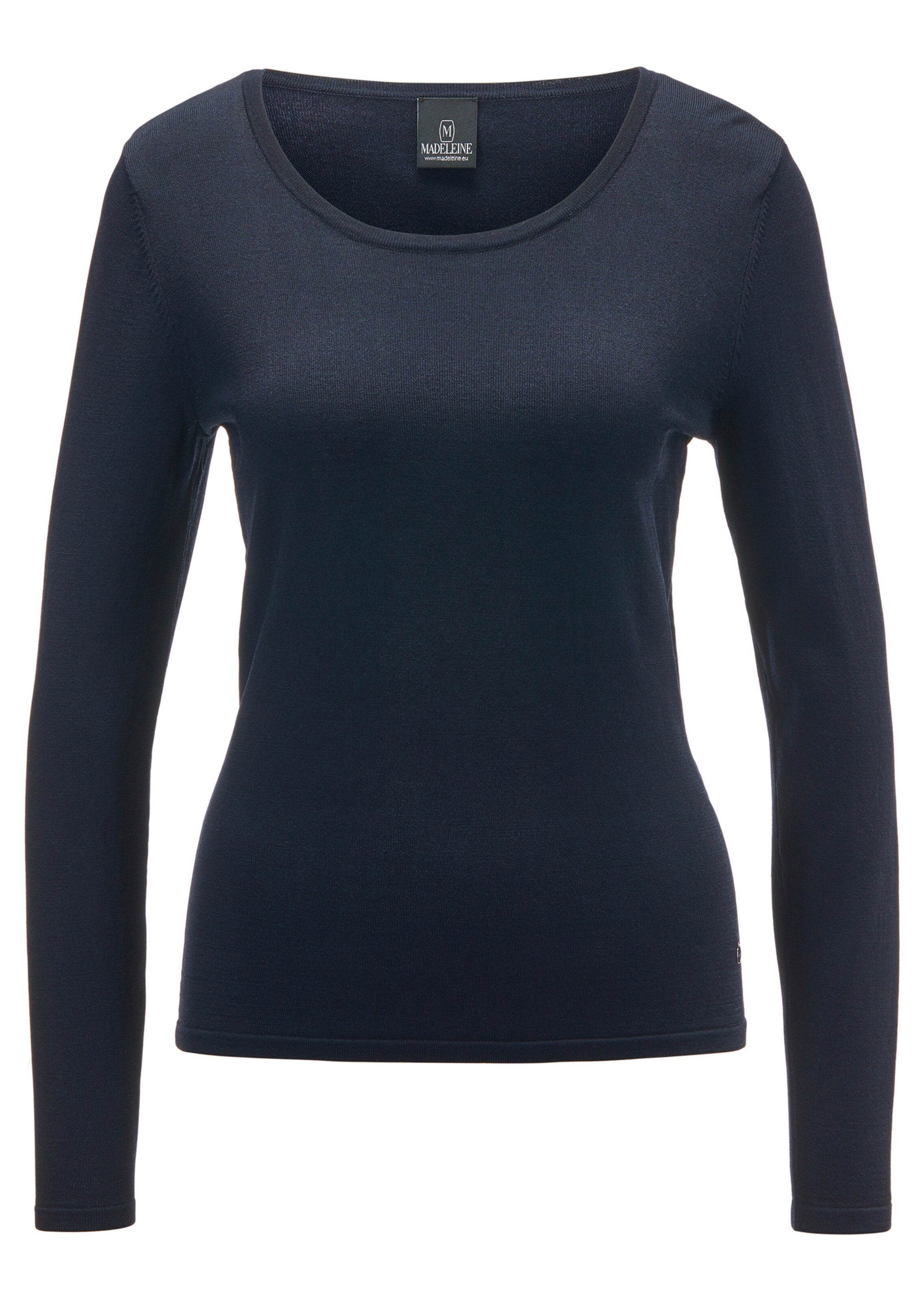 Rundhals-Pullover in hochwertiger Milano-Strickart