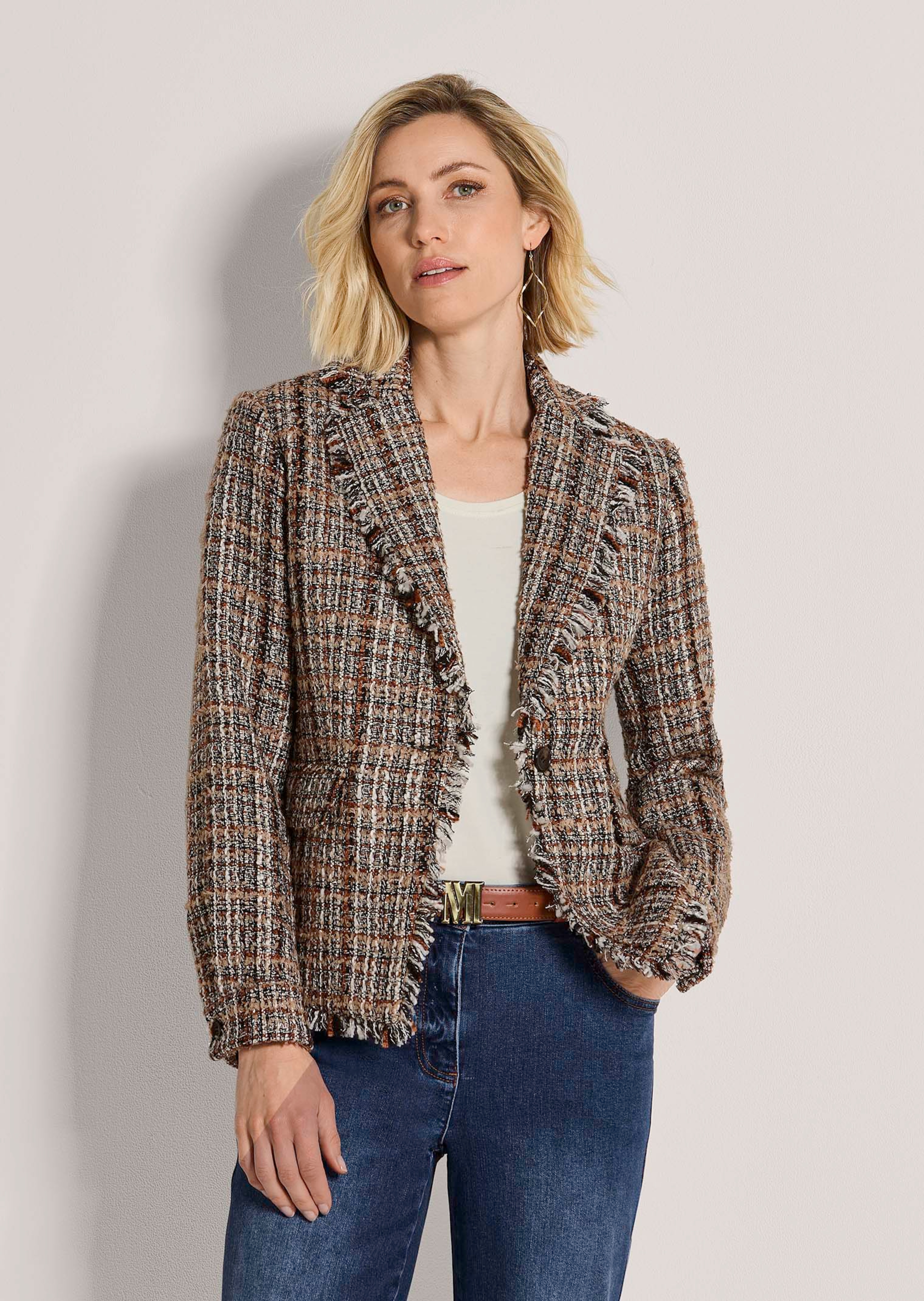 Tweedblazer im Multi-Colour-Look