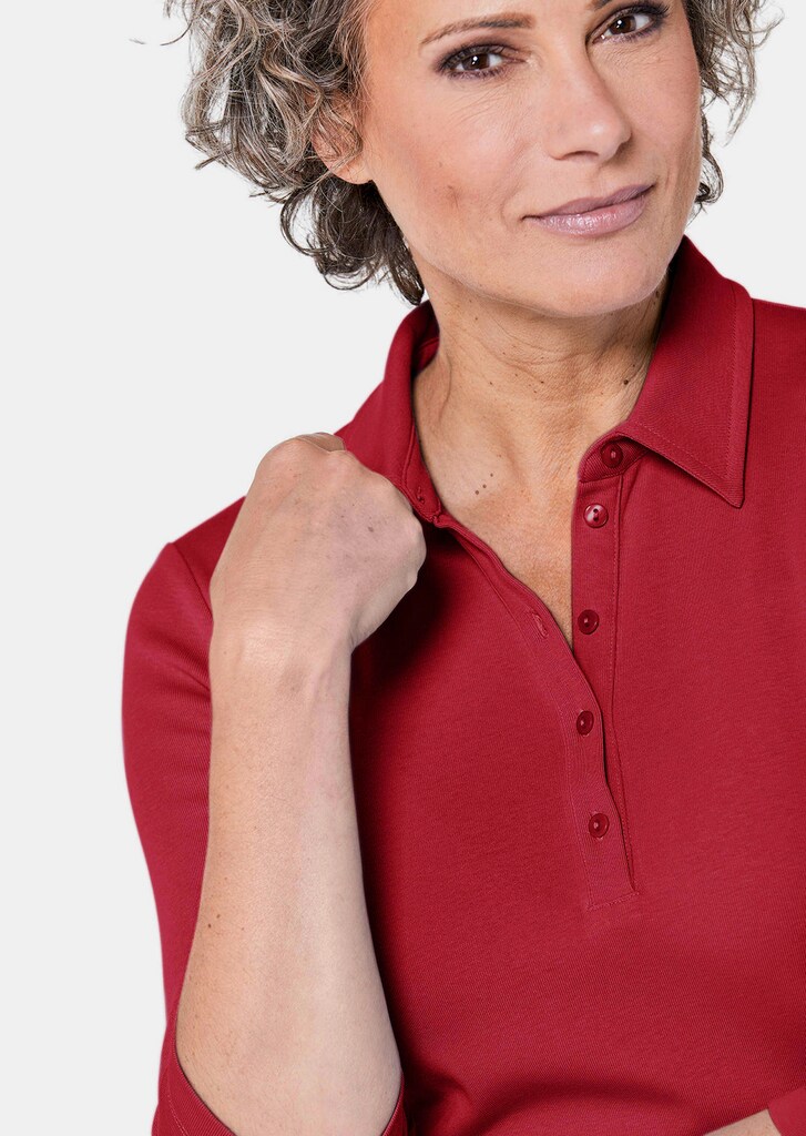 Basic-Poloshirt mit Stickerei aus reiner Baumwolle