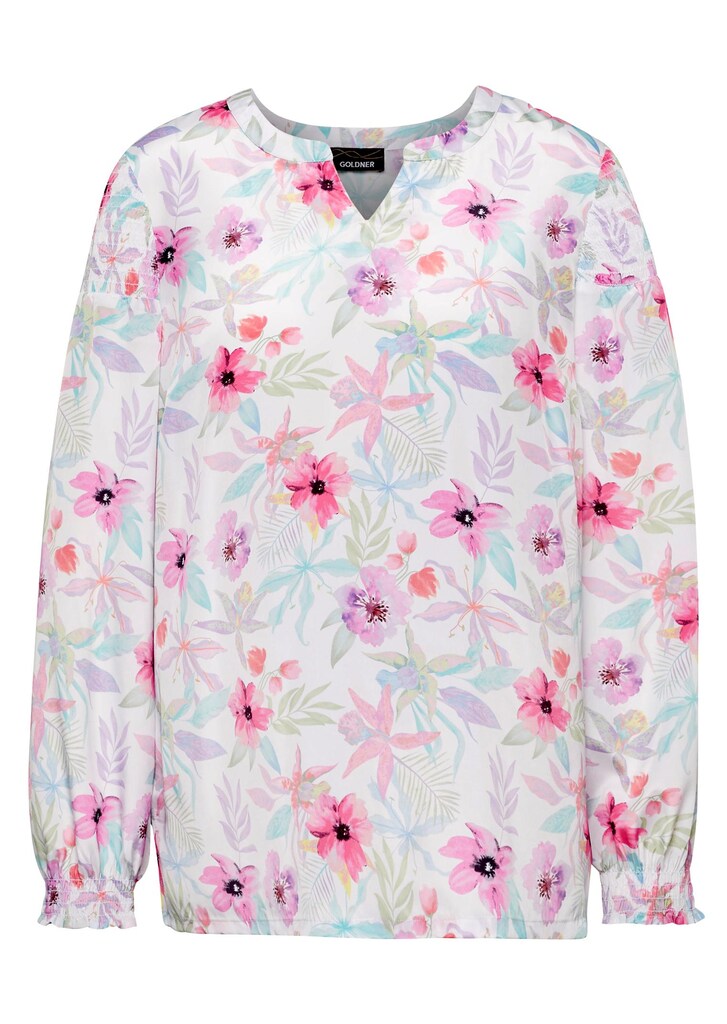Gedessineerde blouse van onderhoudsvriendelijk polyester