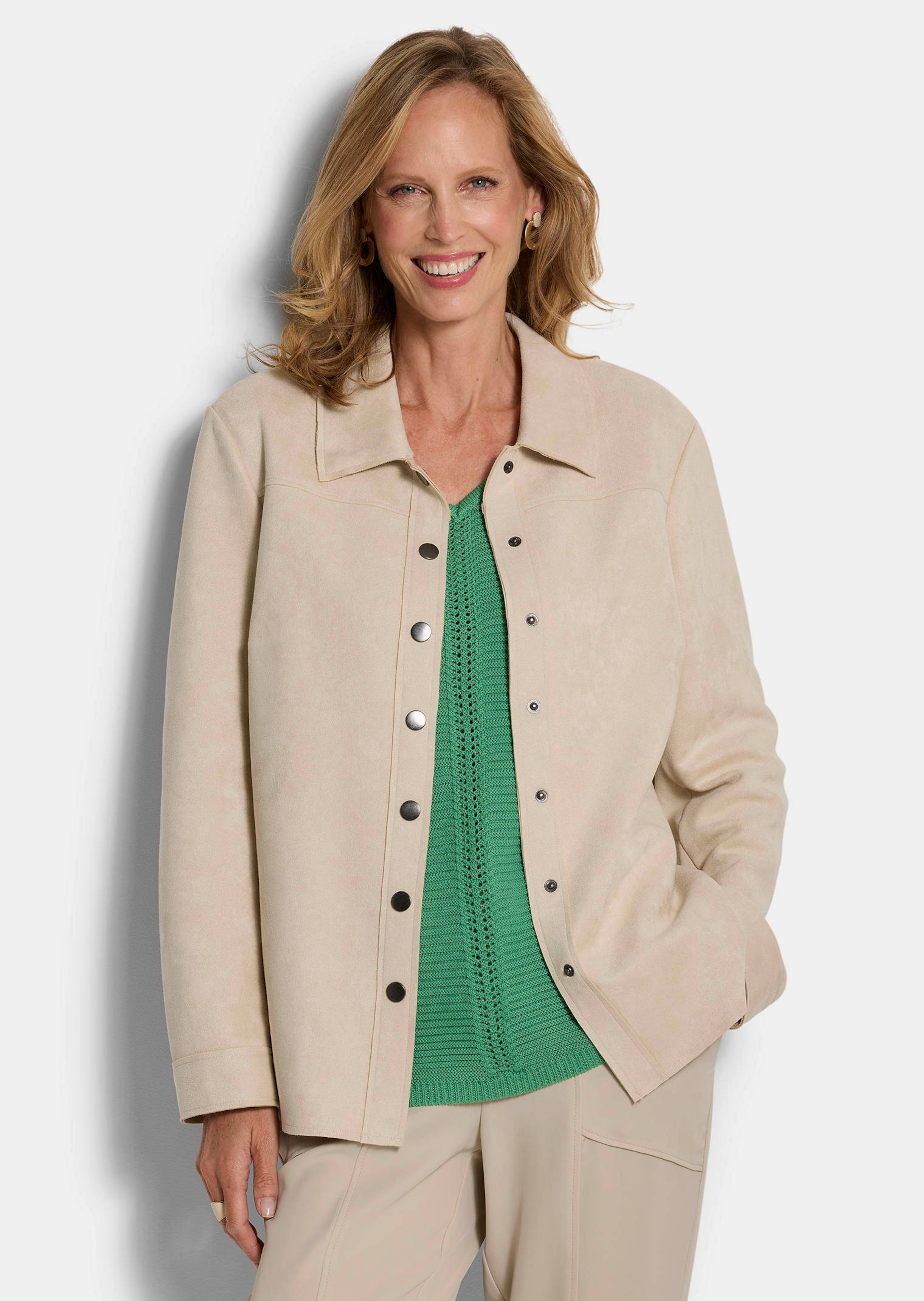 Hemdjacke in Velourslederoptik