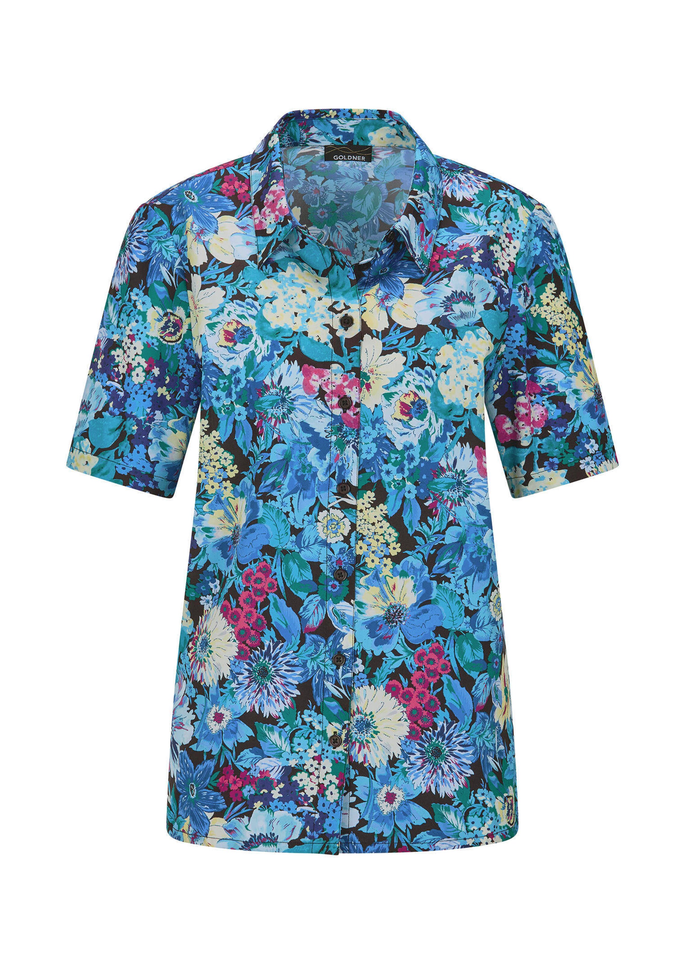 Bügelfreie Hemdbluse mit Blumenmuster
