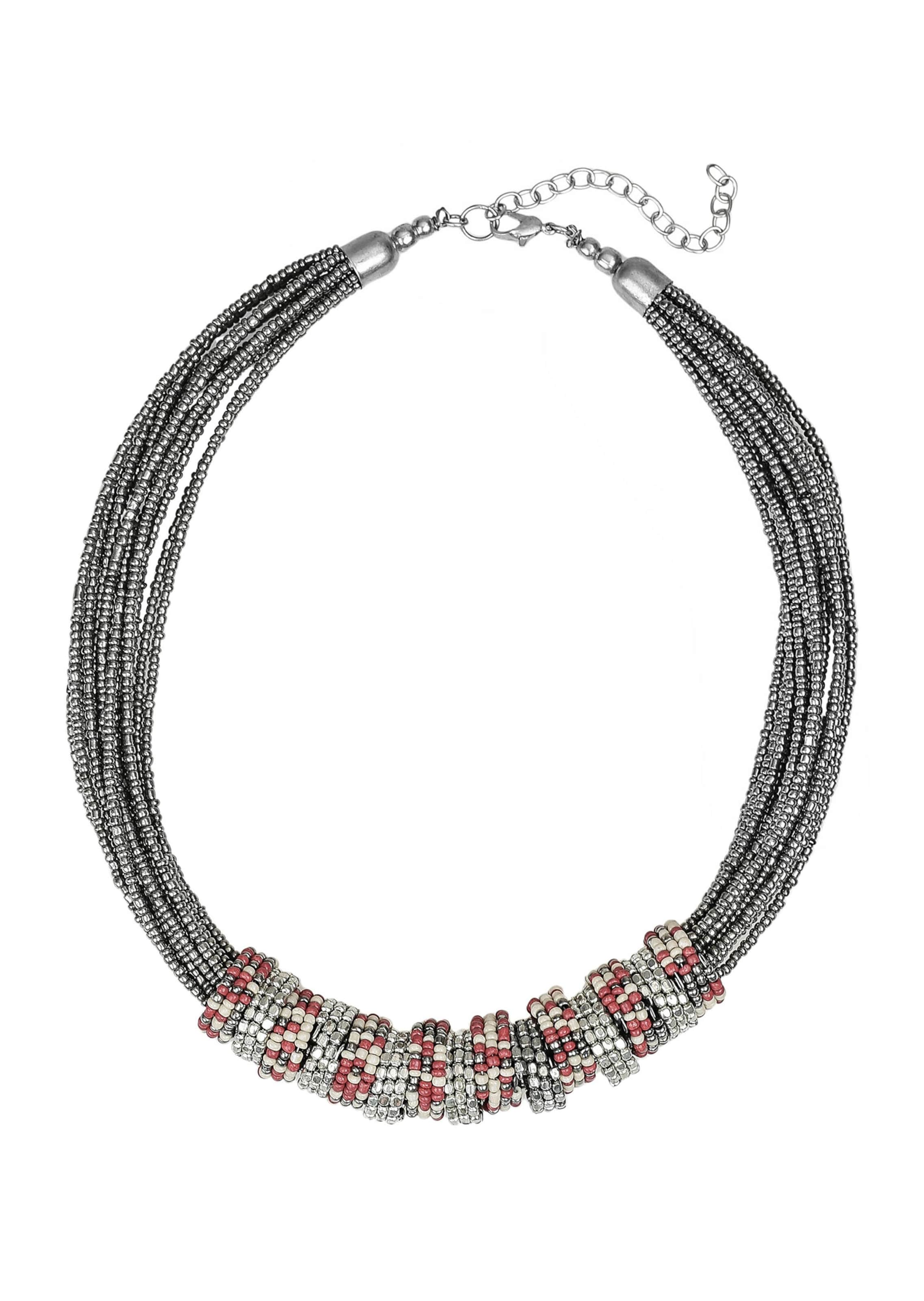 Glasperlenkette im Metallic-Look