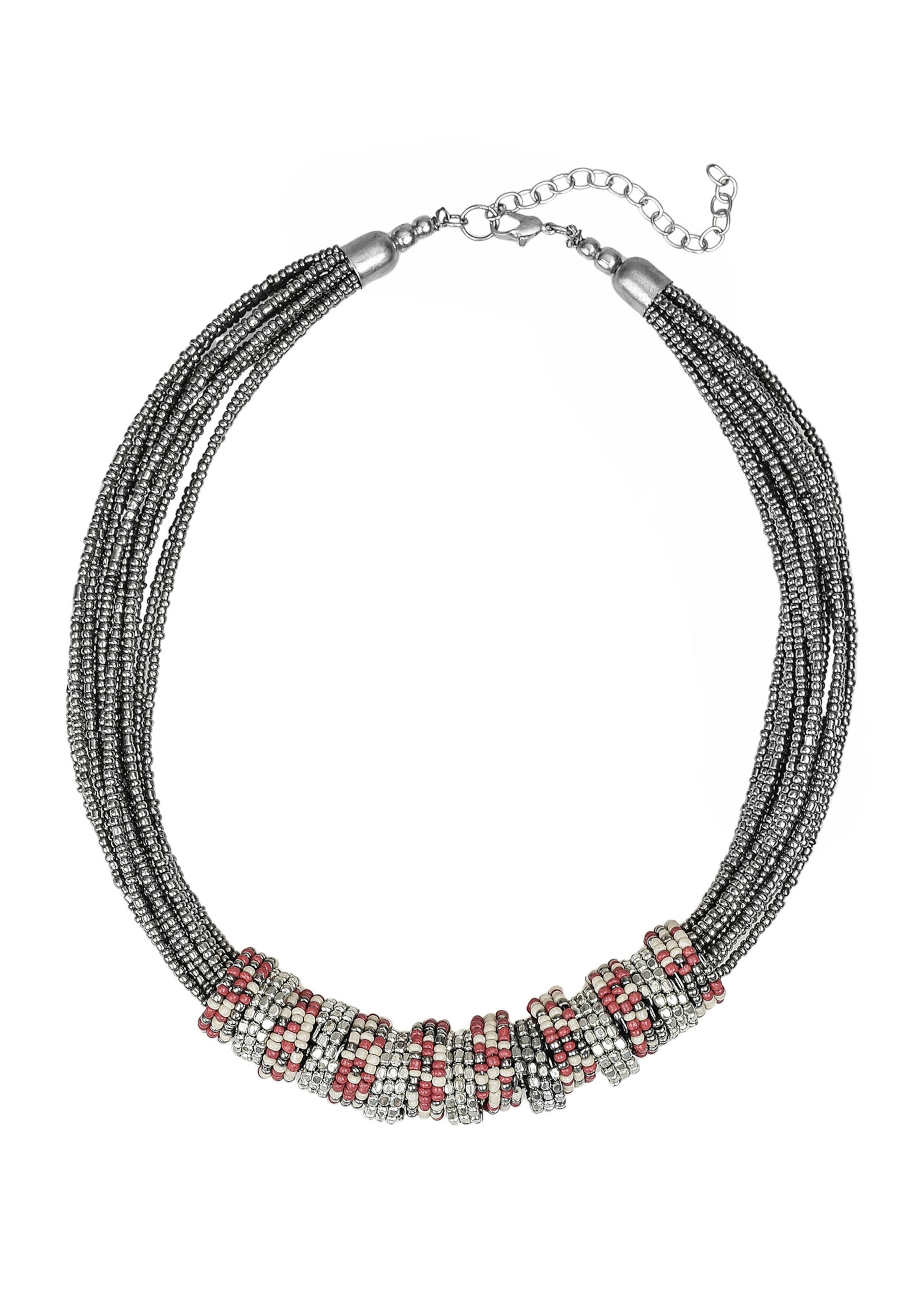 Glasperlenkette im Metallic-Look