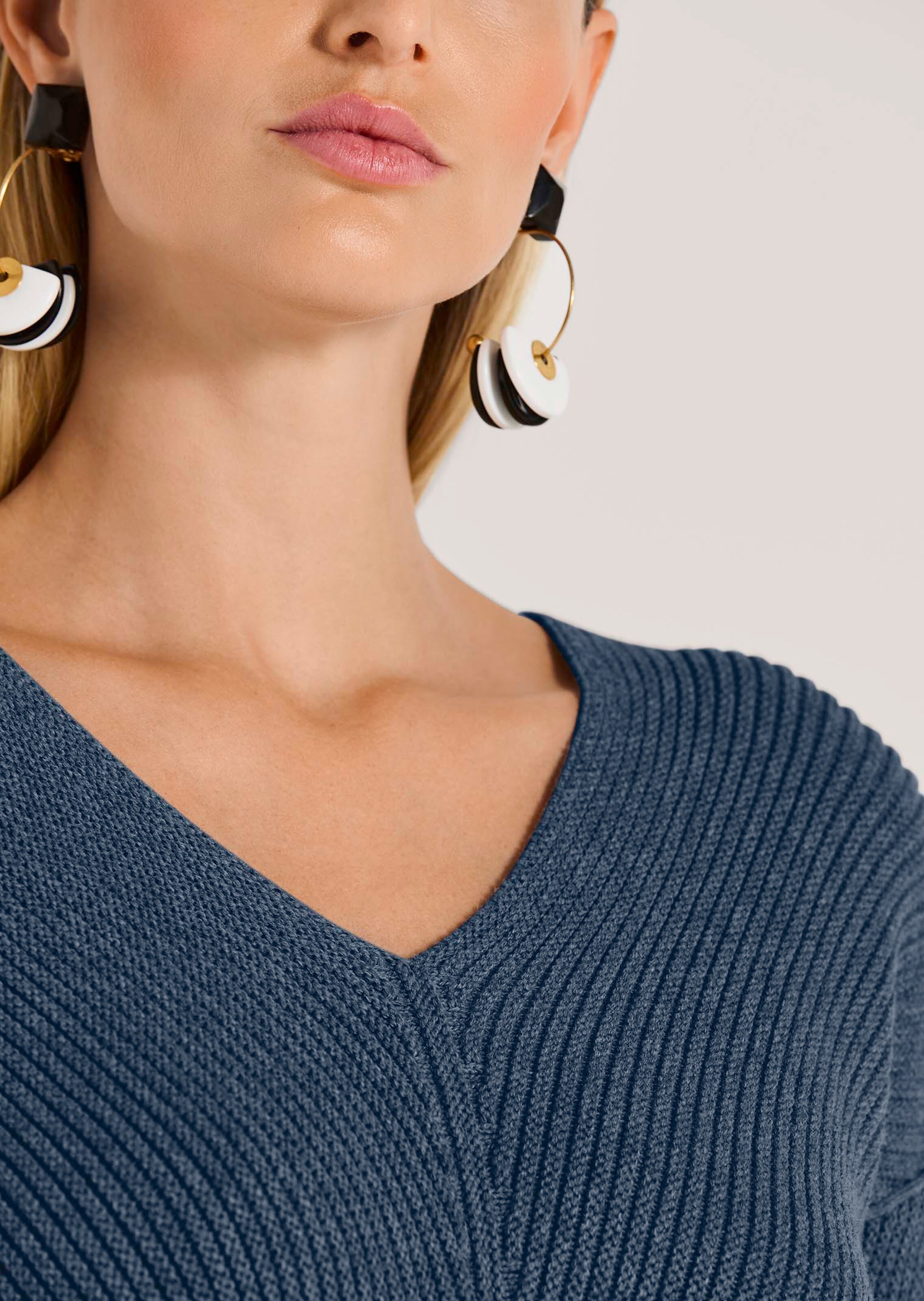Sweat Orvis Femme Bleu Col V - Taille M - Manches Longues - Très Bon État