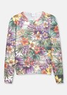 Strickjacke mit Blumendruck und Glanzstreifen thumbnail 6