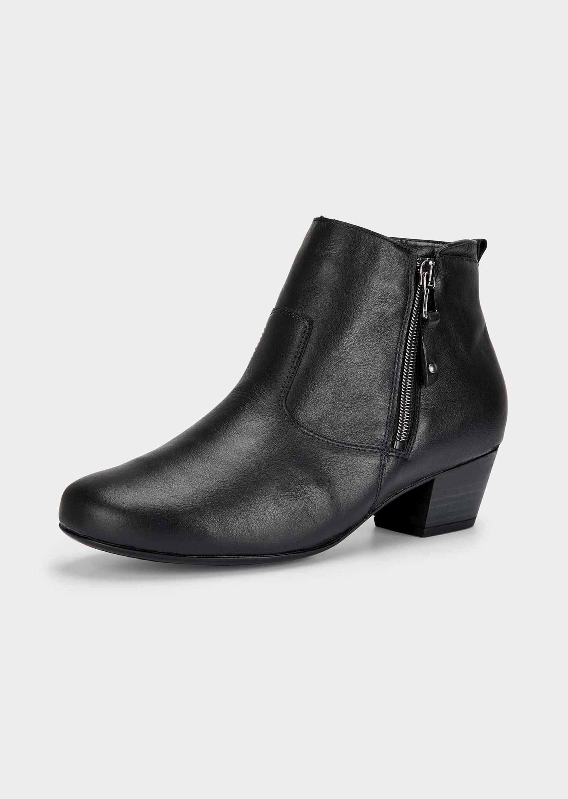 Bottines en cuir nappa avec fermeture éclair