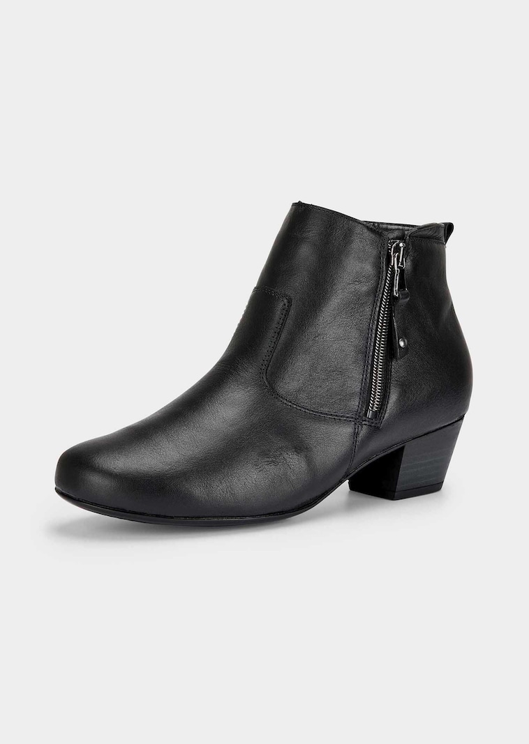 Stiefeletten aus Nappaleder mit Reißverschluss