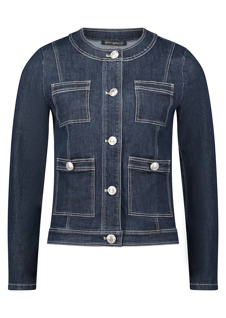 Feminine Jeansjacke ohne Kragen