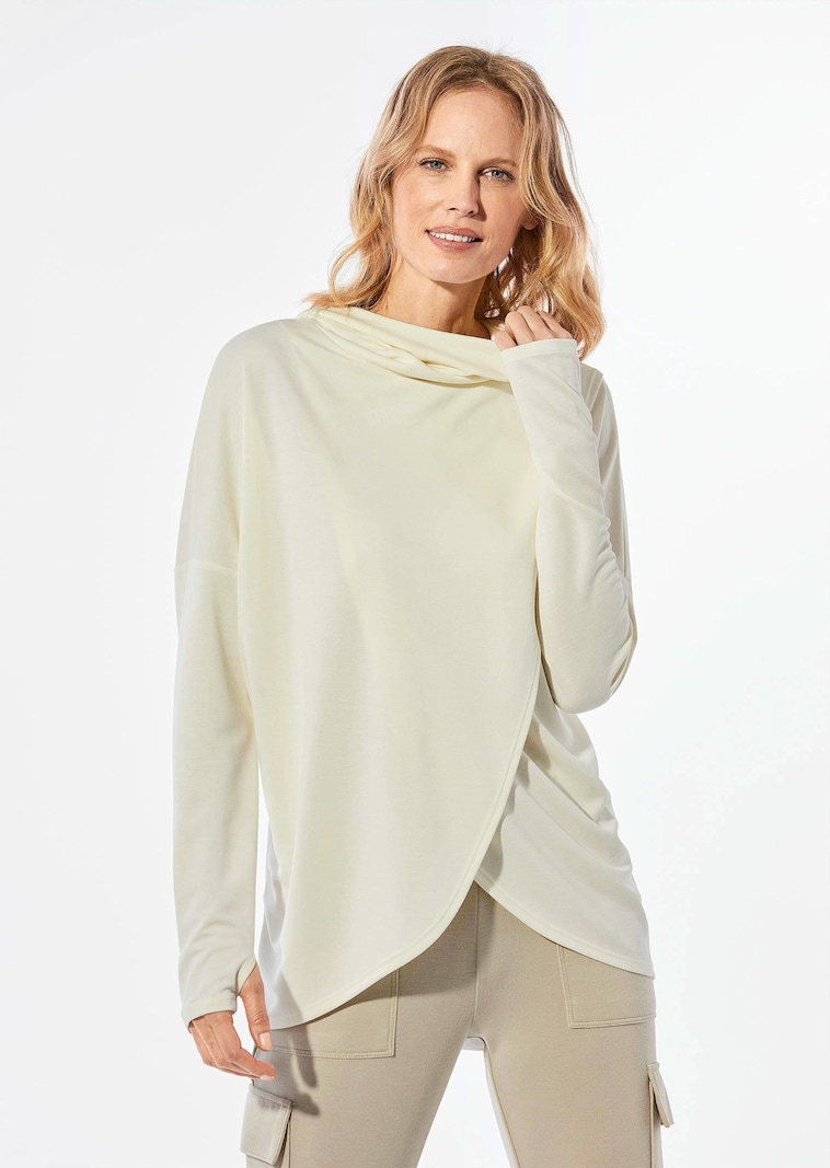 Langarmshirt in Tulpenform mit Kapuze