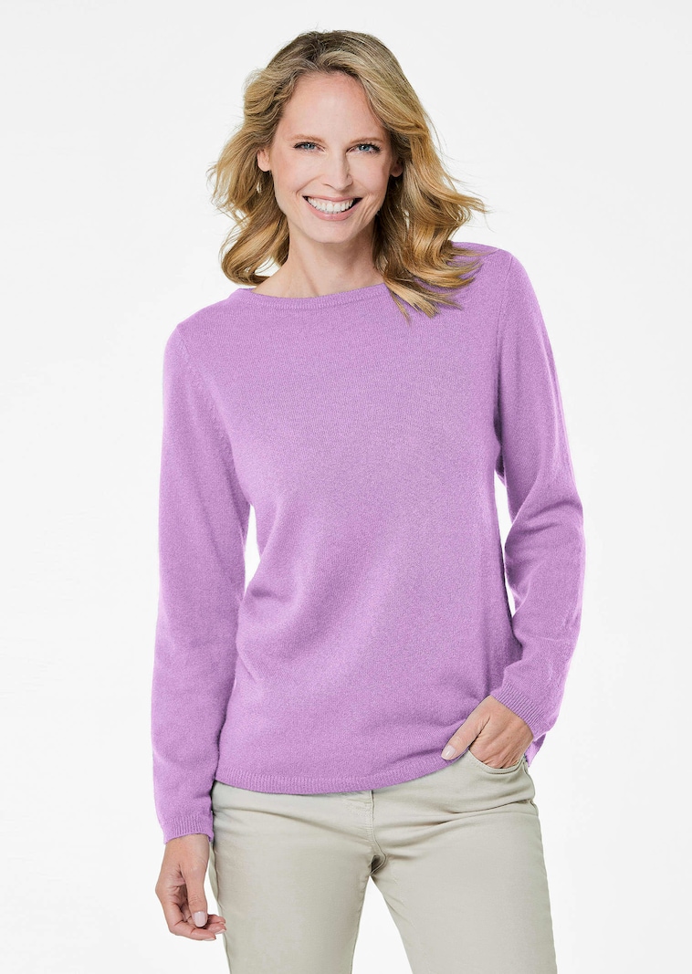Kaschmirpullover mit U-Boot Ausschnitt