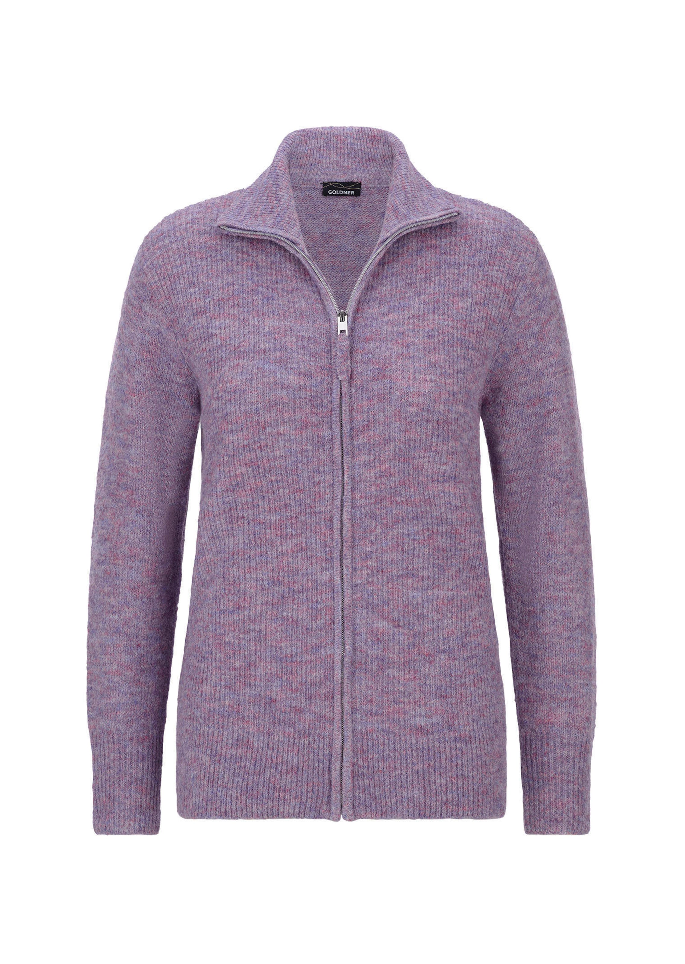 Geribd tricot jasje met ritssluiting