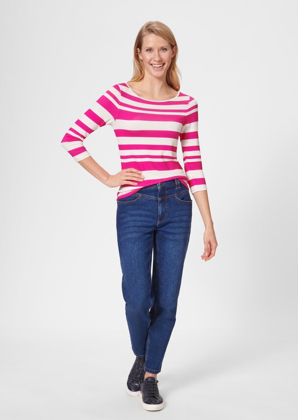 Striped shirt with boat neckline 1
