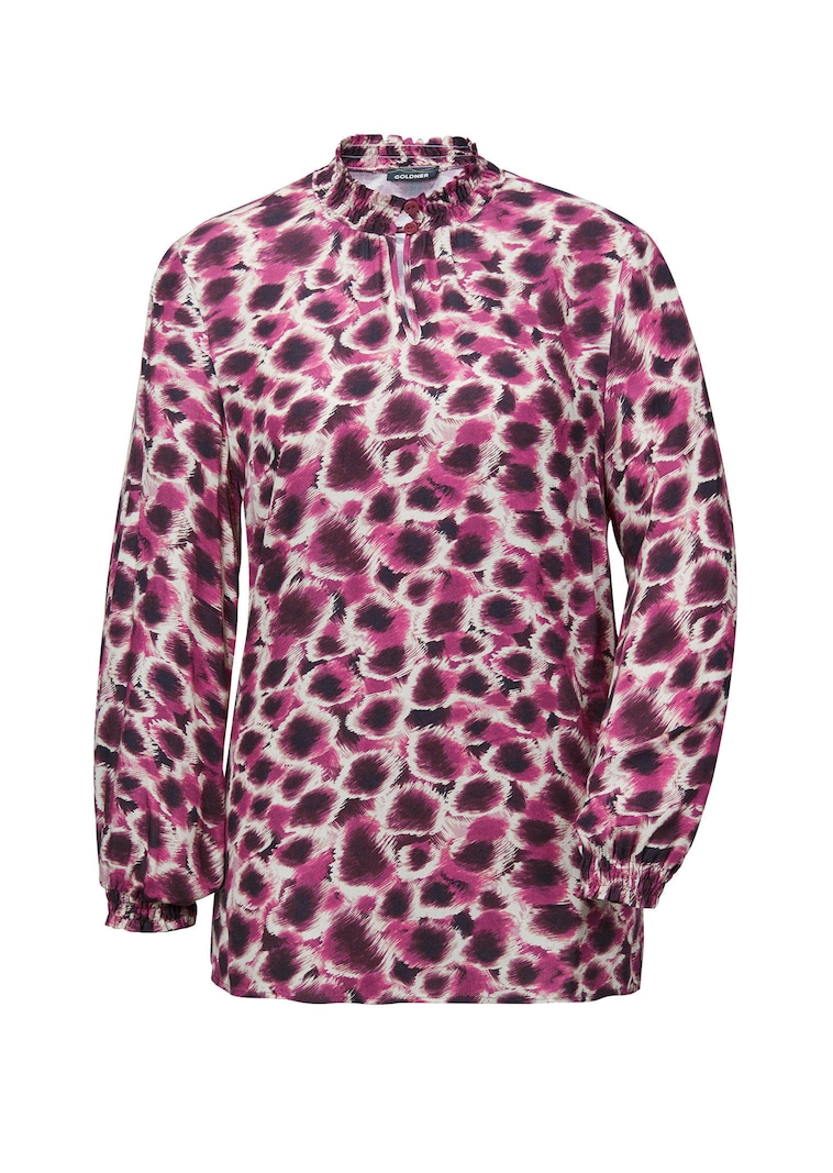 Gedessineerde blouse met smokdetails