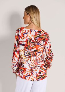 Bluse mit Blätter-Print thumbnail 3