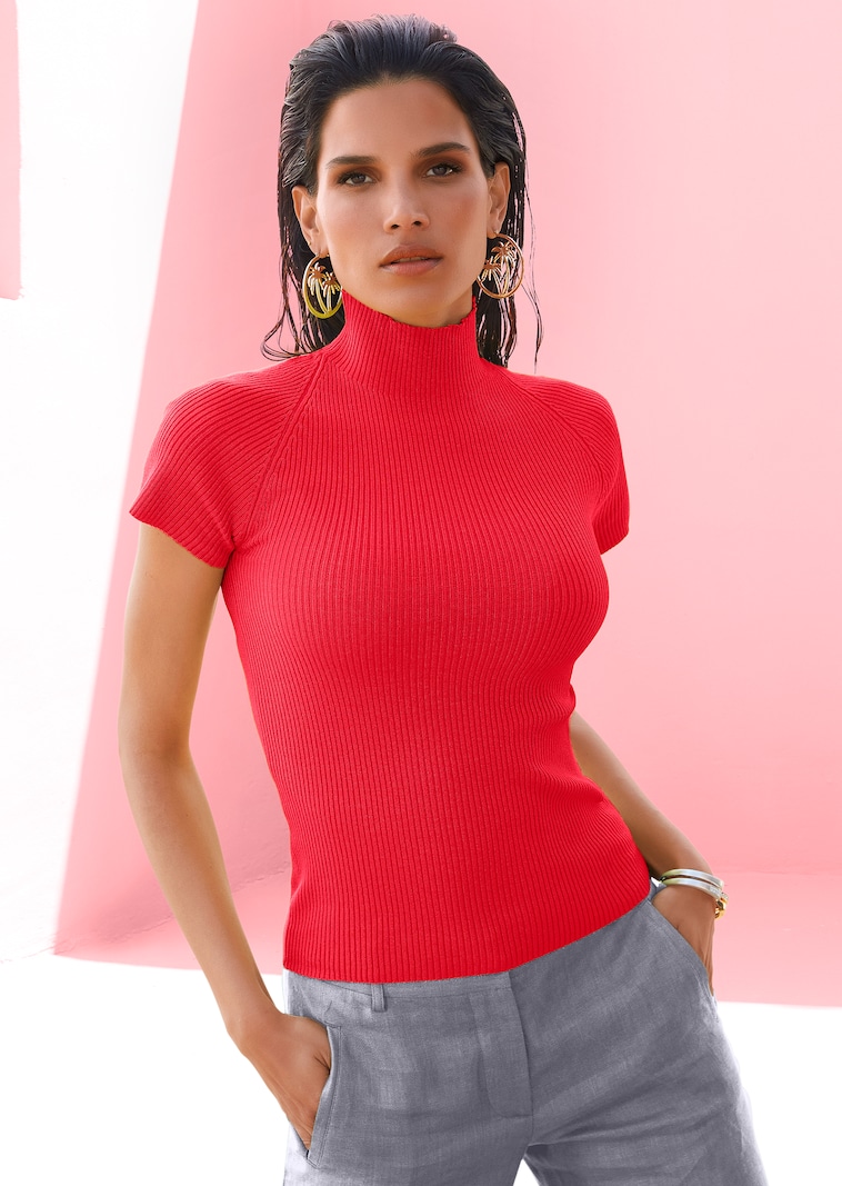 Strickpullover mit Kurzarm