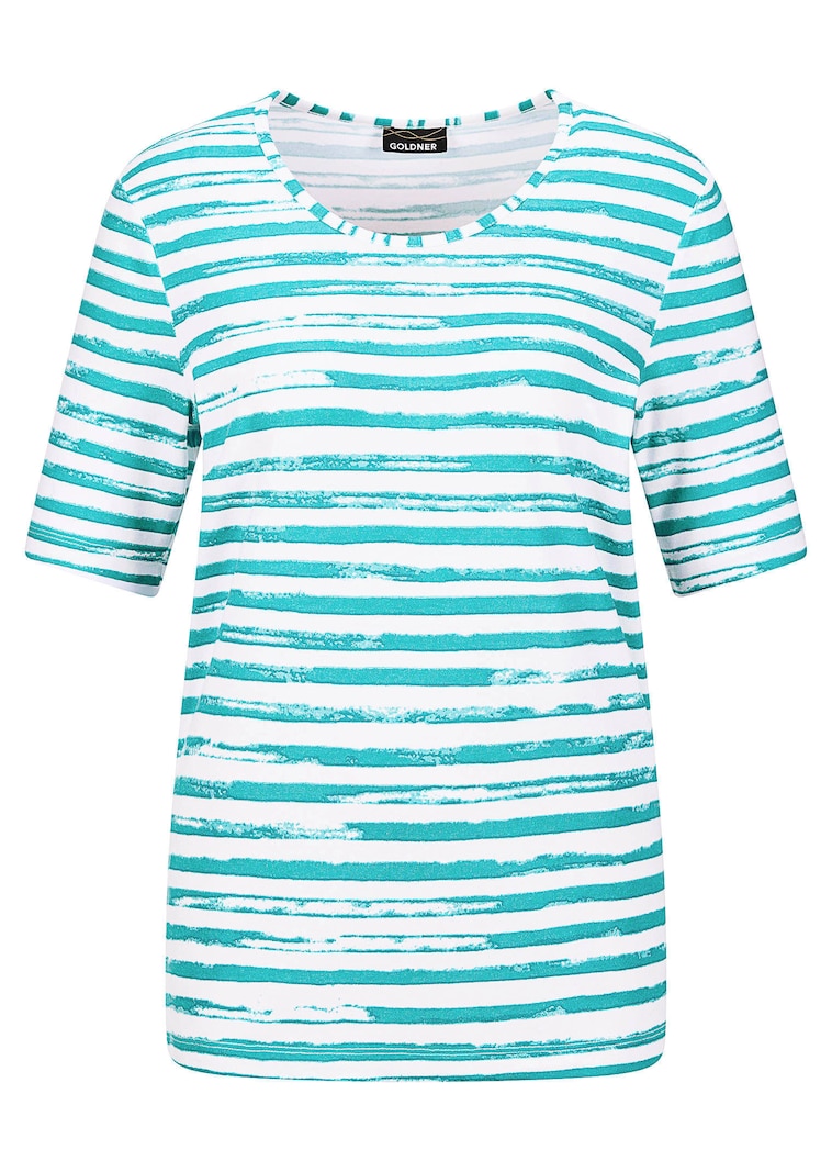 Gestreept shirt van viscose-jersey
