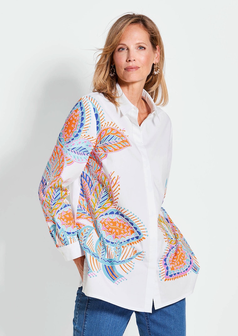 Hemdbluse mit Perlenstickerei