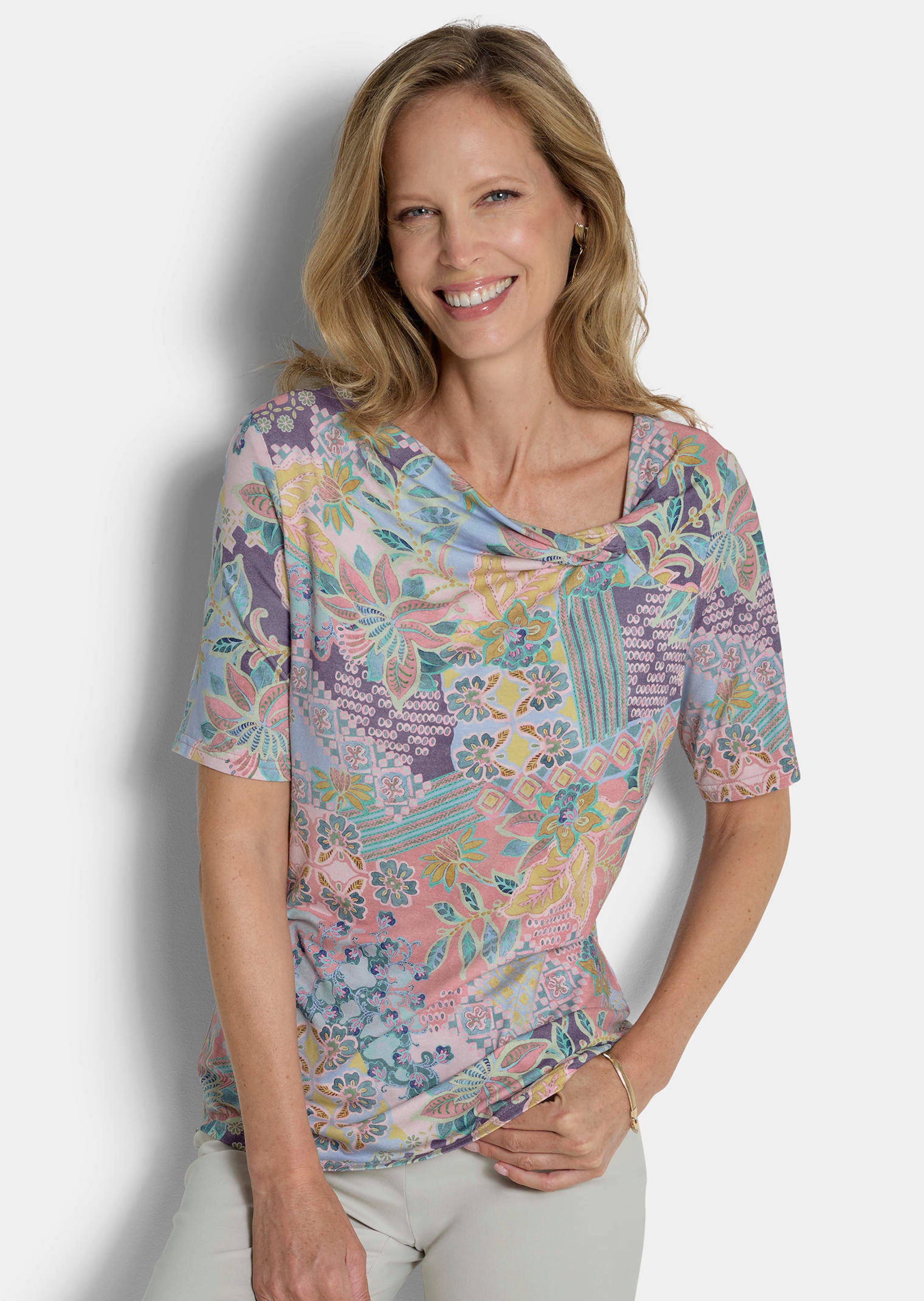 Jersey-Shirt mit Knotendetail