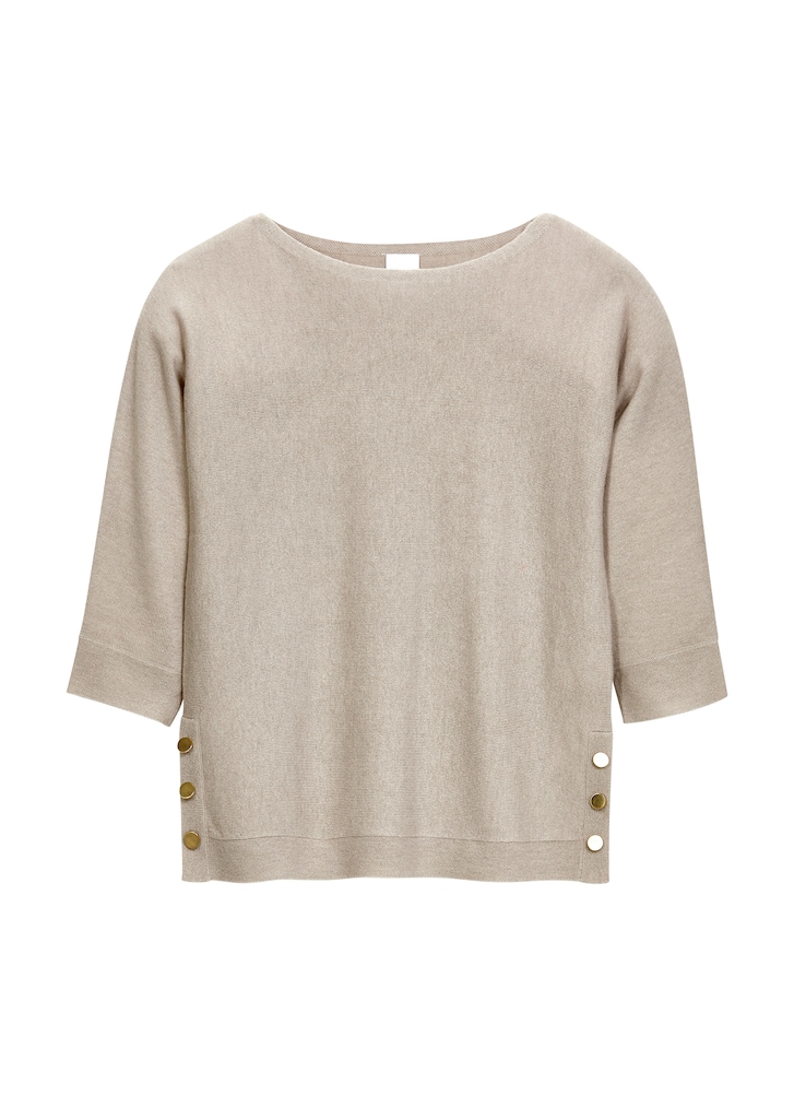 Round neck jumper with 3/4 sleeves