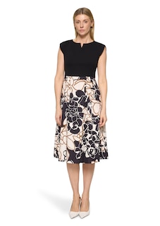 Jurk: jersey shirt en geweven rok thumbnail 1