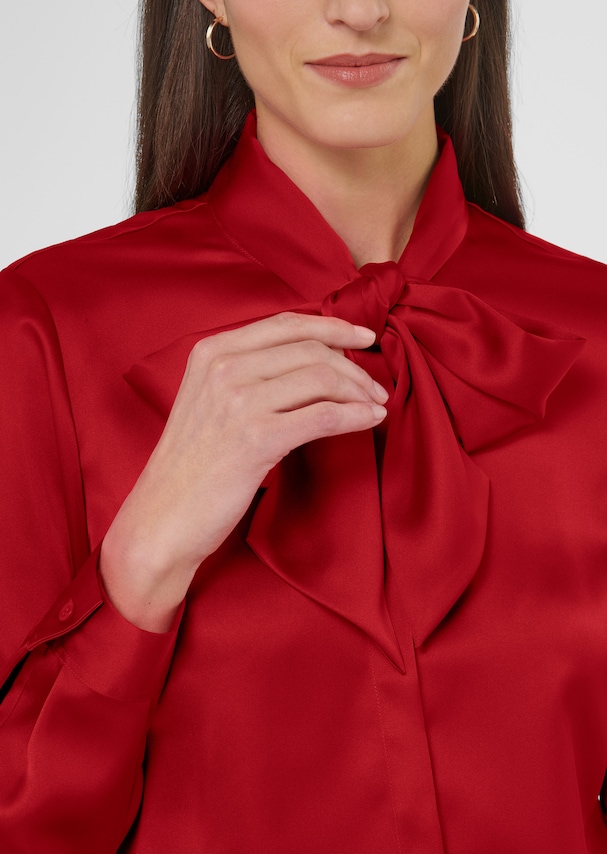 Flared blouse in lustre satin 4