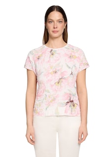 T-shirt structuré avec motif floral thumbnail 1