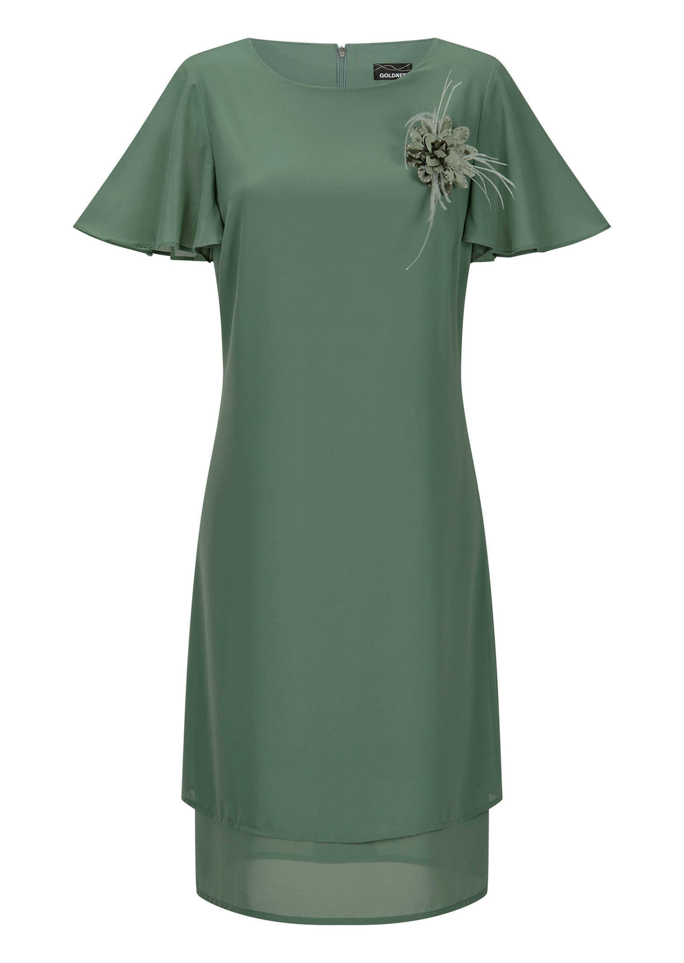 Elegantes Chiffon-Kleid mit Brosche