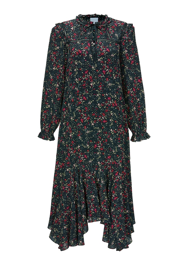 Langes Kleid mit Blümchen-Print