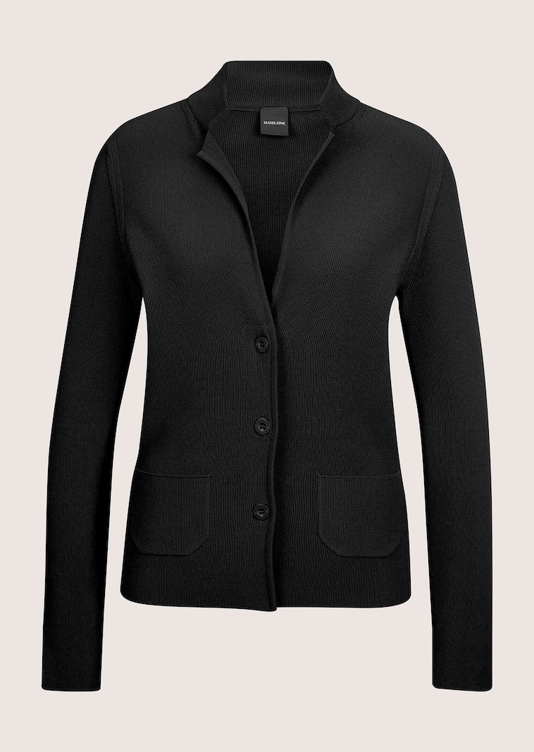 Schlanker Strickblazer mit langen Ärmeln