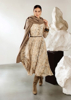 Rundhals-Kleid mit Animal-Print thumbnail 7