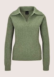 Schimmernder Pullover mit Polo-Kragen thumbnail 6