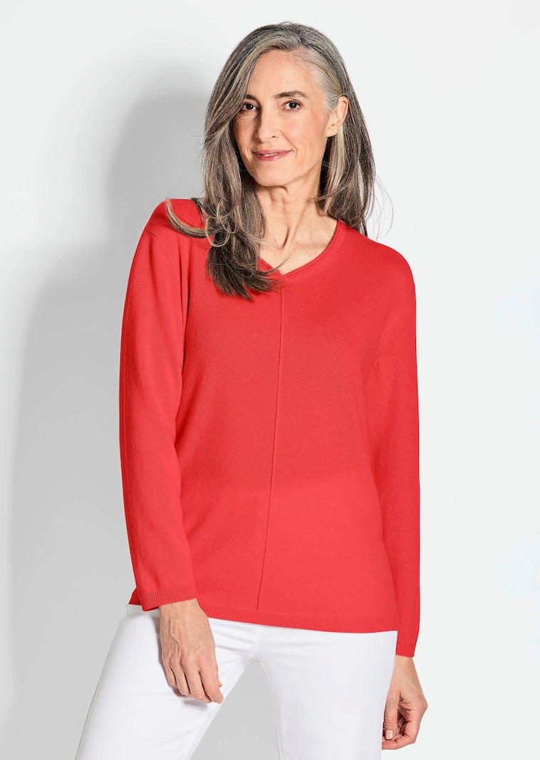 Kaschmirpullover mit V-Ausschnitt