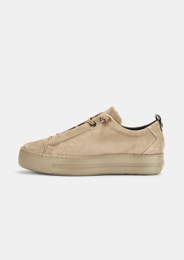 Sneakers en cuir avec laçage élastique