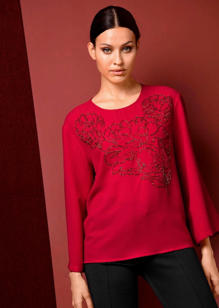 Bluse mit Perlenmotiv