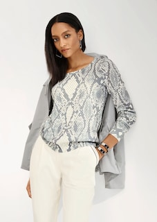 Ajour-Pullover mit Unikat-Print thumbnail 7