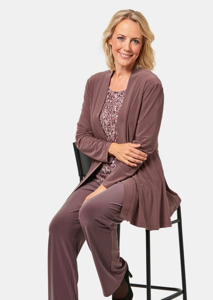 Weich fallende Jersey-Longjacke