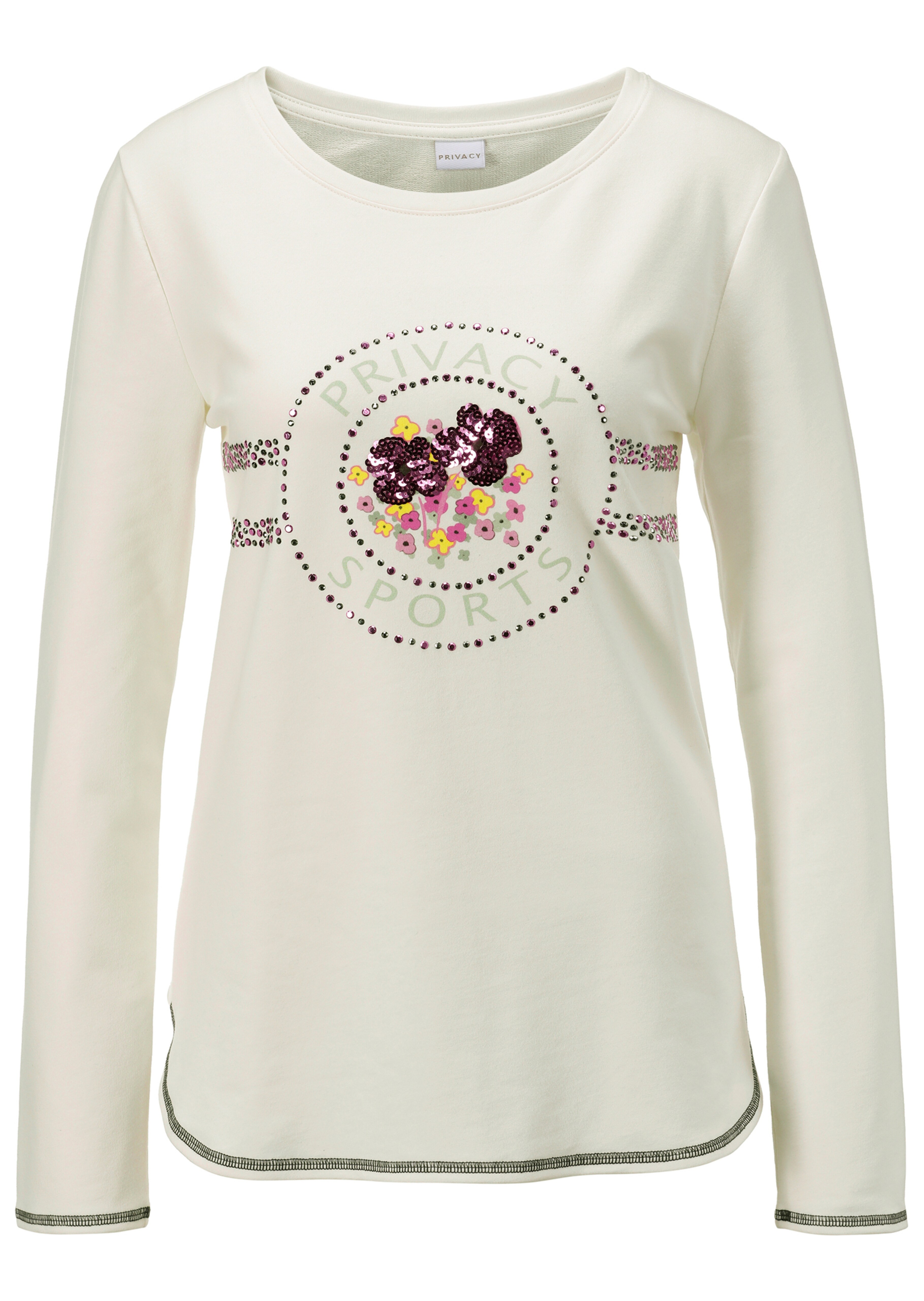 Sweatshirt mit Logo-Schriftzug und Paillettendekoration
