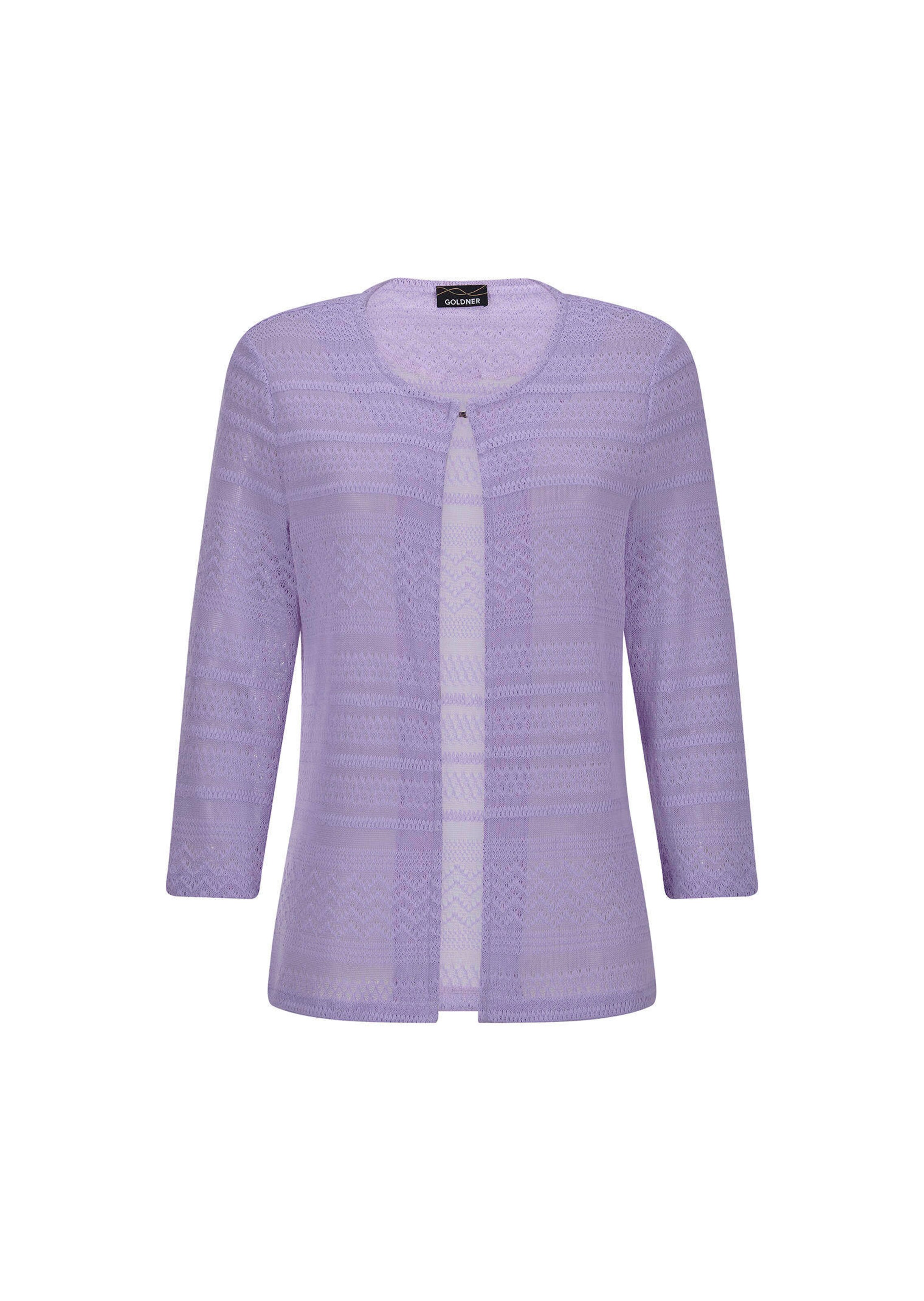 Leichte Shirtjacke in Ajourstrick-Optik