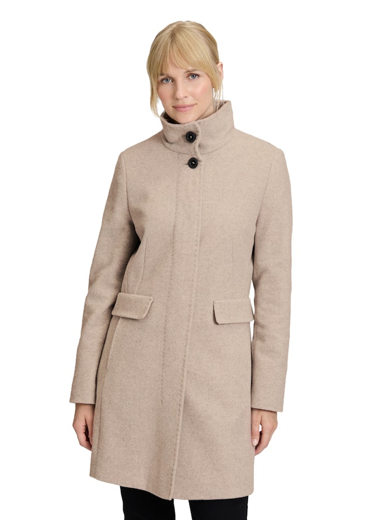 Wollmantel mit Fischgrat-Muster